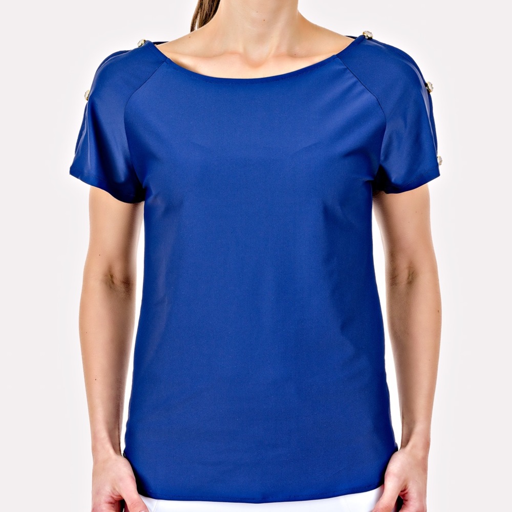 CENTRE COURT ACTIVEWEAR MANZANO TOP (NAVY)